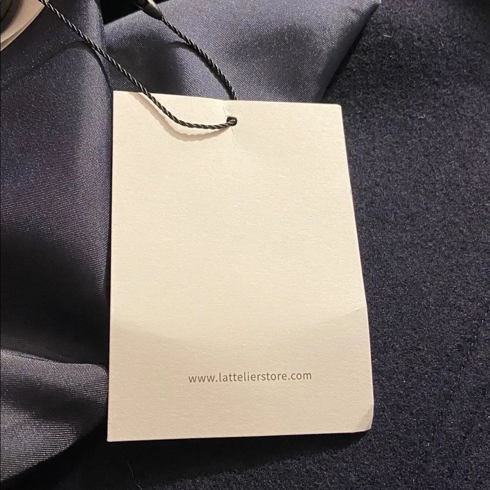 Nwt Lattelier Navy Cashmere Wool Blend Coat Ladies Xl — image 3 of 8